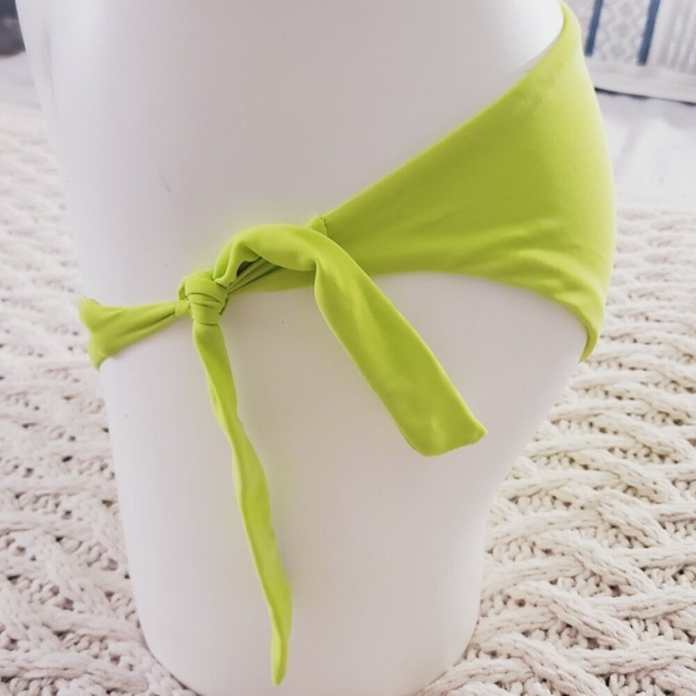 New From Brazilian Double Lined Low Rise Cheeky Bikini Bottom with Tie Sides - Picture 6 of 8